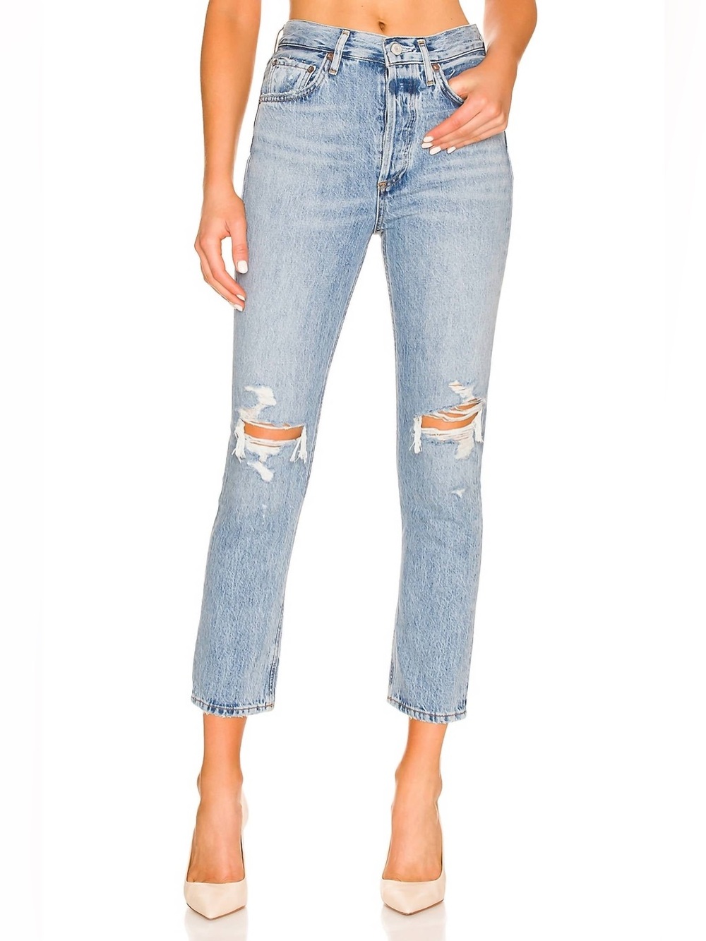 Agolde Riley High Rise Straight Crop Jeans